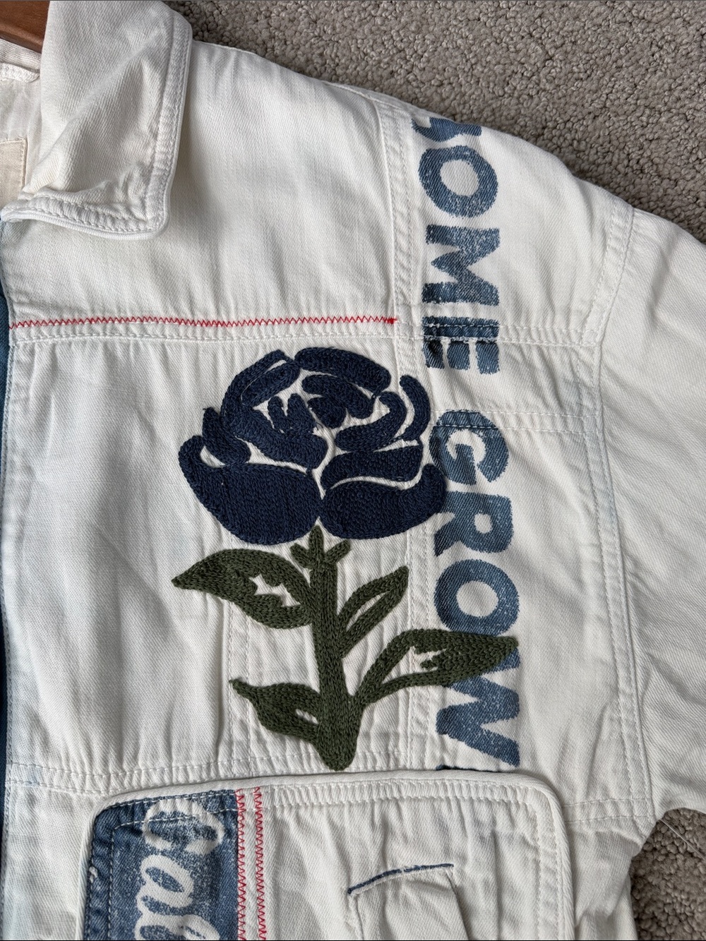 Free People We The Free Field of Roses Jacket Graphic Embroidered Coat Size XS - Picture 8 of 14
